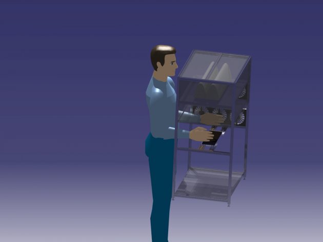 CAD ergonomic study of the test rigg