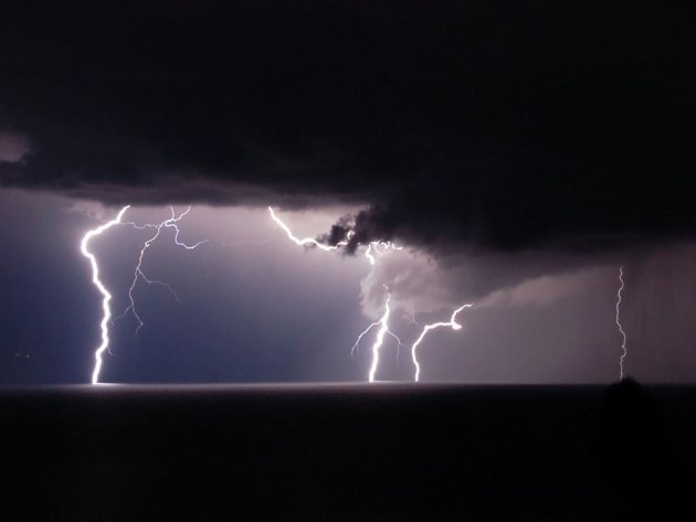 Flashes over the Lago Titicaca, Bolivia