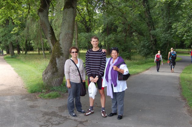 With my aunt and grandma